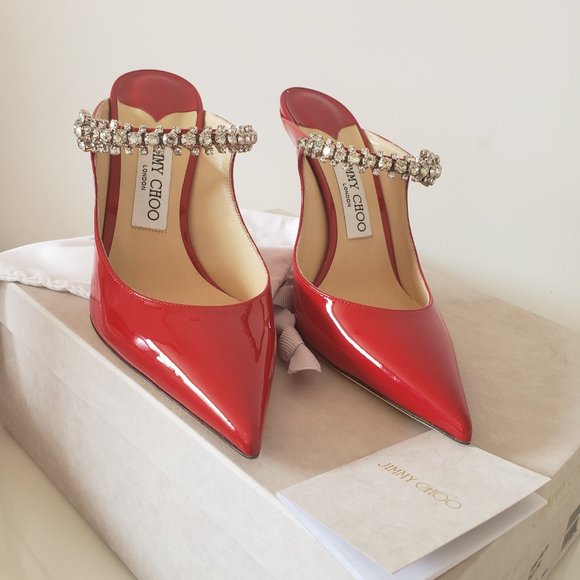 ❌SOLD❌Jimmy Choo Bing 100 Patent Leather Mules - Picture 6 of 8